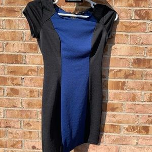 Blue black mini dress